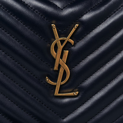 Saint Laurent Calfskin Matelasse Monogram Lou Camera Bag Navy 13 of 14