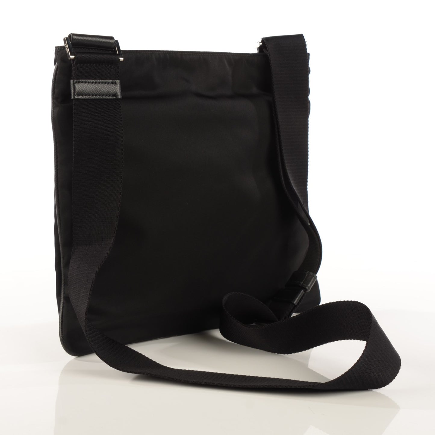 Nylon Vela Flat Messenger Bag Black