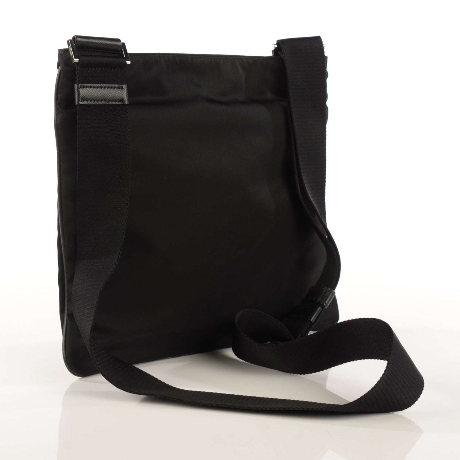 Prada Nylon Vela Flat Messenger Bag Black 3 of 11