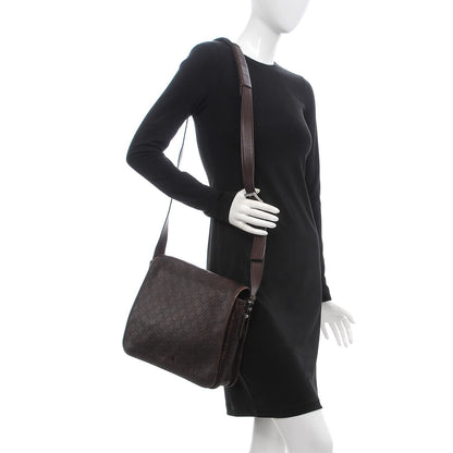 Gucci Guccissima Flap Messenger Bag Dark Brown 2 of 27