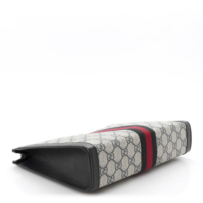Gucci GG Supreme Monogram Web Ophidia Pouch Beige Blue 4 of 10