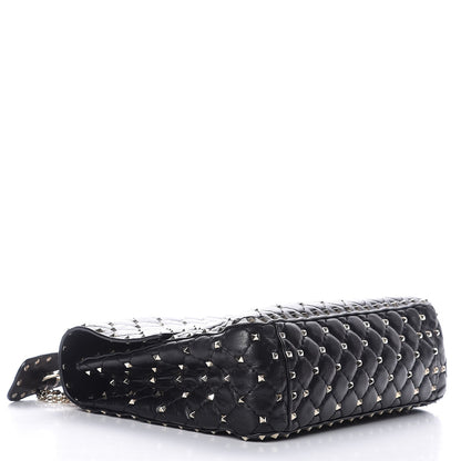 Valentino Garavani Lambskin Large Rockstud Spike Shoulder Bag Black 5 of 7