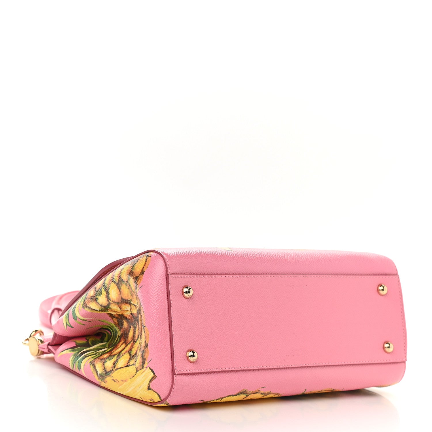 Dolce & Gabbana Dauphine Pineapple Print Medium Miss Sicily Satchel Rosa 4 of 11