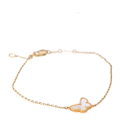 Van Cleef & Arpels 18K Yellow Gold Mother of Pearl Sweet Alhambra Butterfly Bracelet 1 of 6