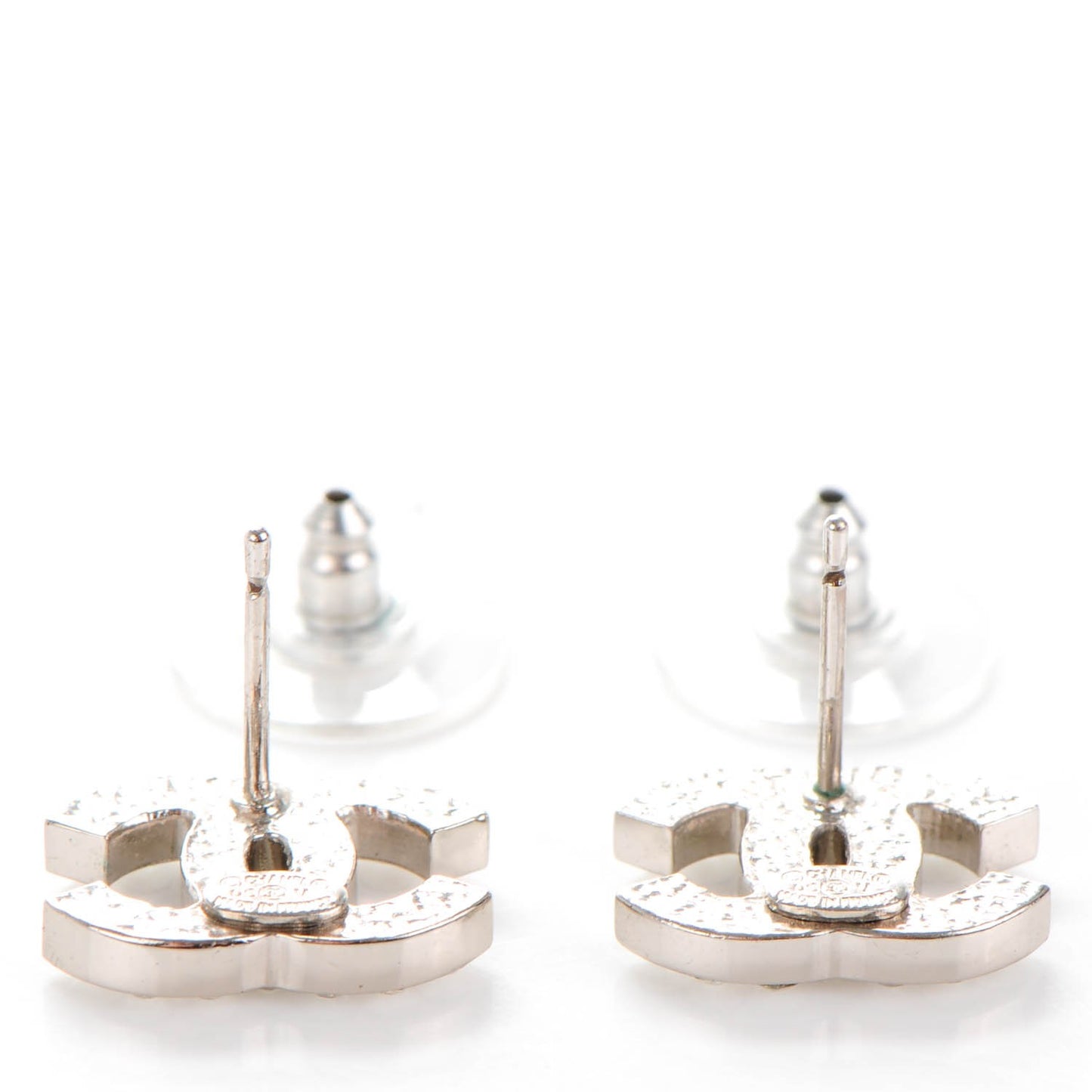 Crystal CC Earrings Silver
