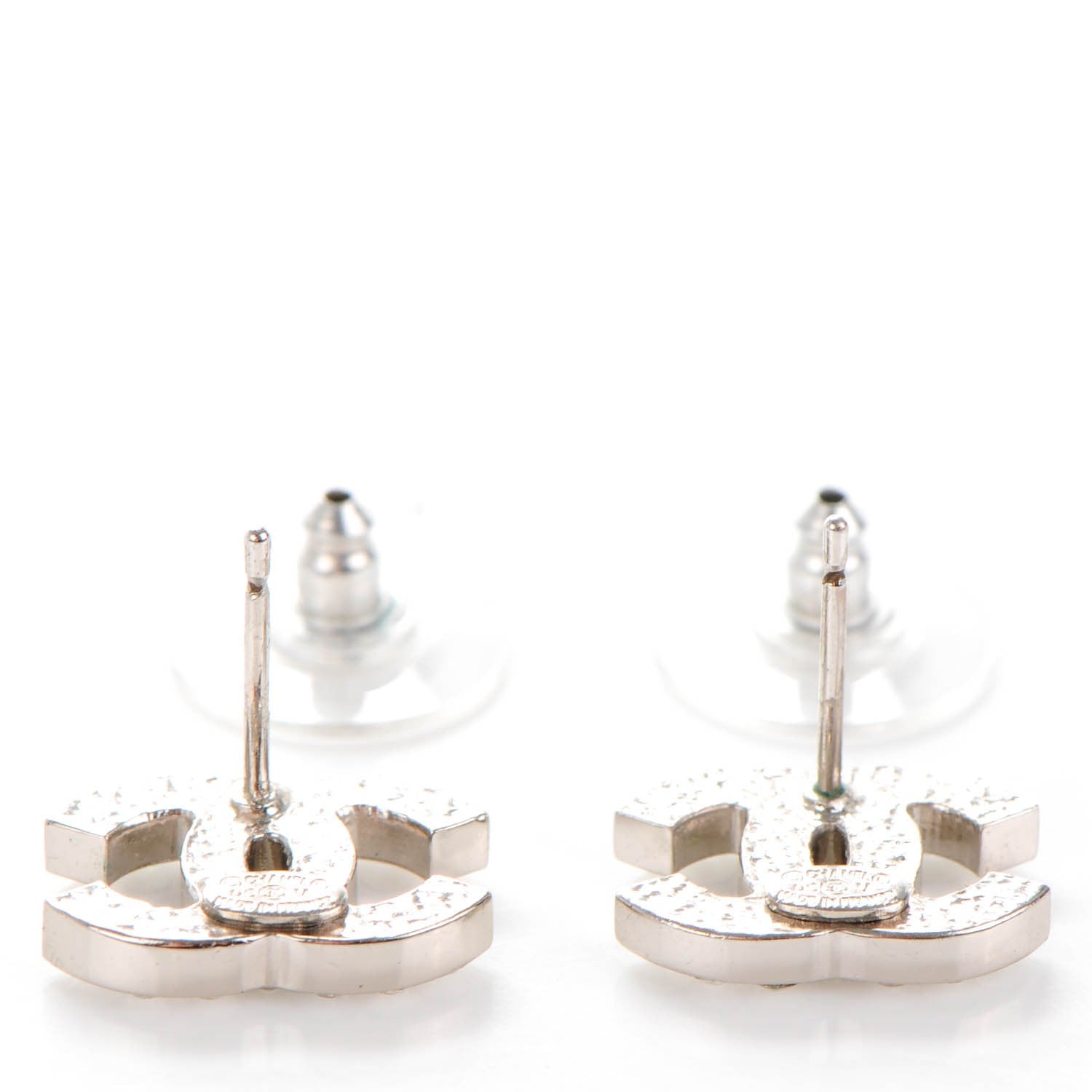 Chanel Crystal CC Earrings Silver 3 of 4