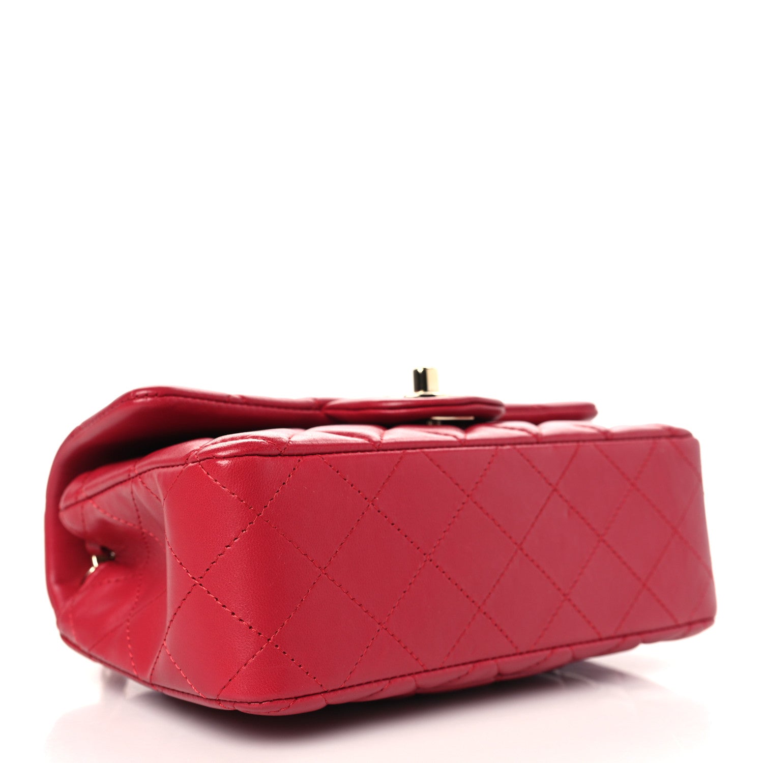 Chanel Lambskin Quilted Mini Rectangular Flap Red 4 of 9