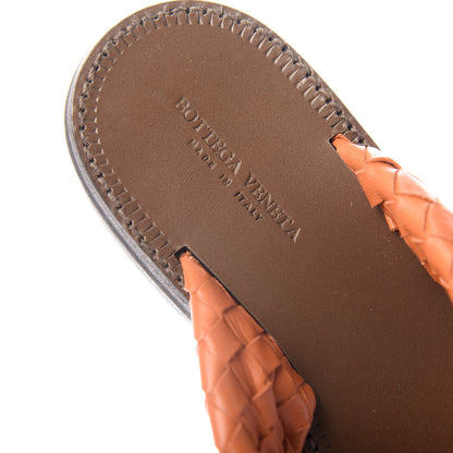 Bottega Veneta Nappa Intrecciato Thong Flat Sandals 37 Ebano Orange 9 of 10