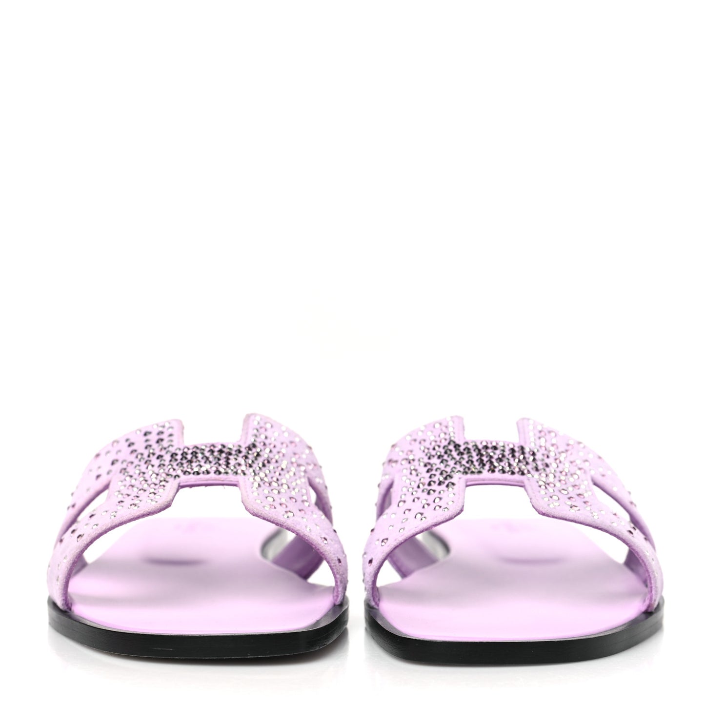 Suede Goatskin Crystal Oran Sandals 37 Violet Amethyste