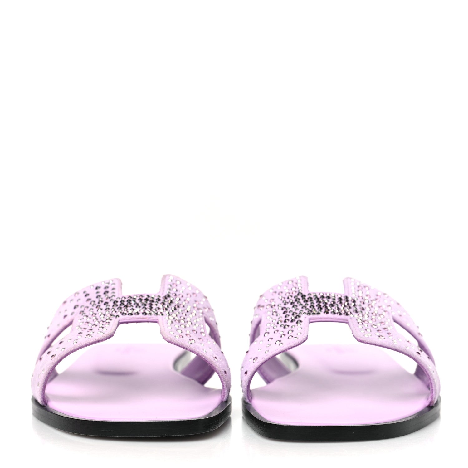 Hermes Suede Goatskin Crystal Oran Sandals 37 Violet Amethyste 2 of 9