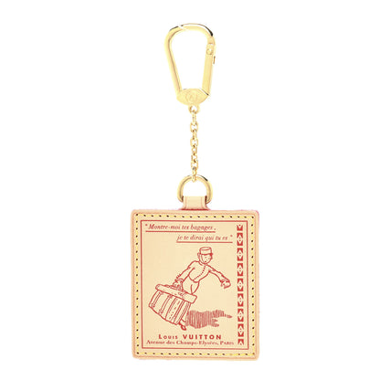 Louis Vuitton Vachetta Groom Key Ring Bag Charm Red 1 of 5