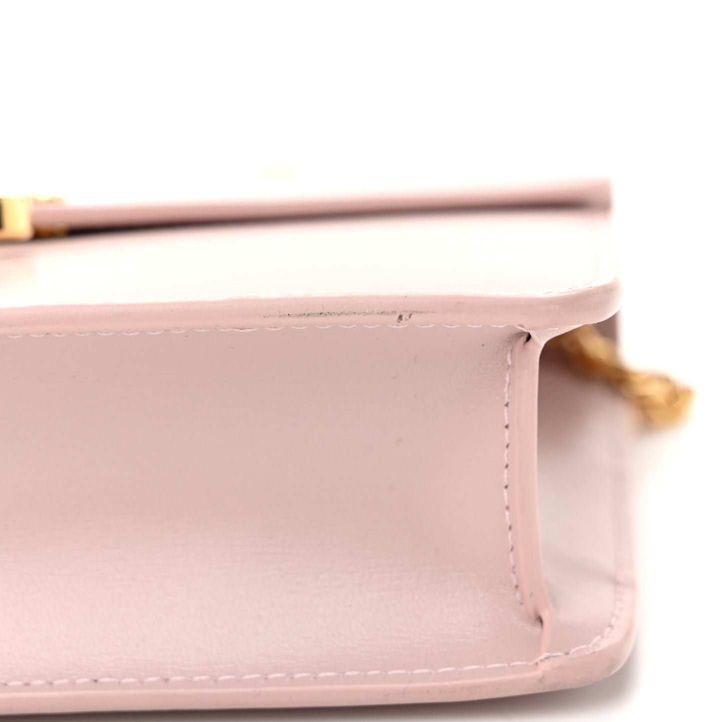 Shiny Calfskin Triomphe Margo Wallet on Chain Vintage Pink
