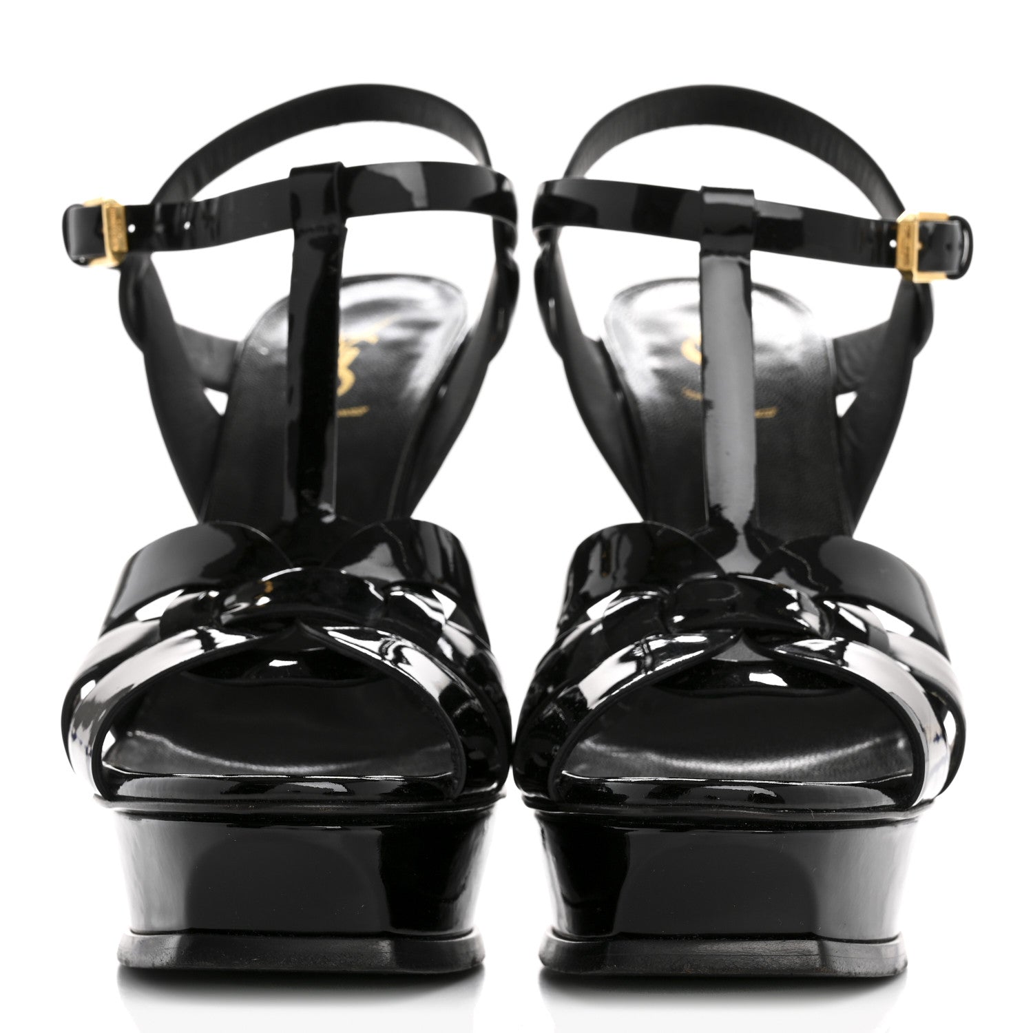 Saint Laurent Patent Tribute 105 Platform Sandals 40 Black 3 of 10