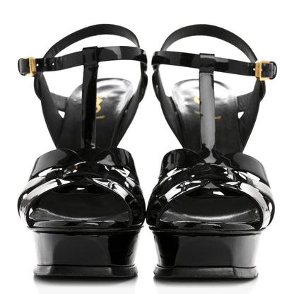 Saint Laurent Patent Tribute 105 Platform Sandals 40 Black 3 of 10