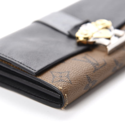 Louis Vuitton Calfskin Reverse Monogram Column Sarah Wallet Black 6 of 11