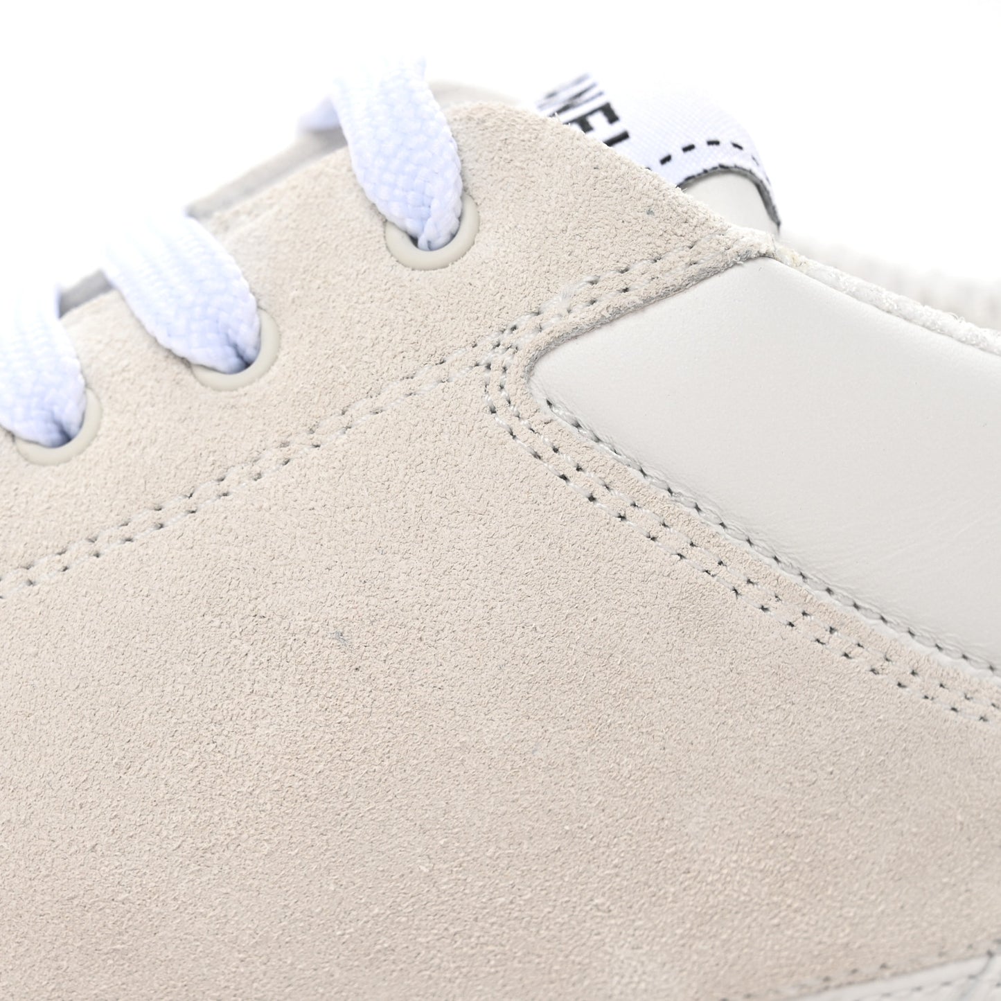 Calfskin Suede Coco Mark Logo Womens Sneakers 40 White