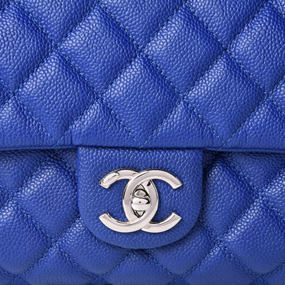 Chanel Caviar Quilted Jumbo Easy Flap Blue 8 of 10