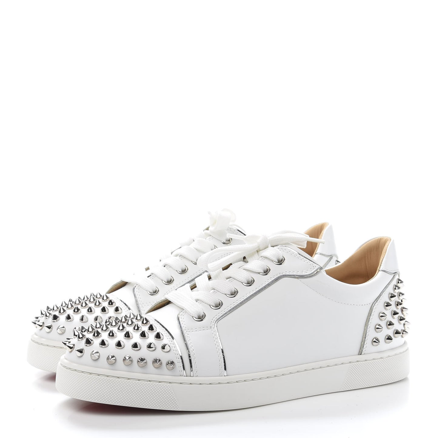 Calfskin Spikes Womens Vieira 2 Flat Sneakers 39 White