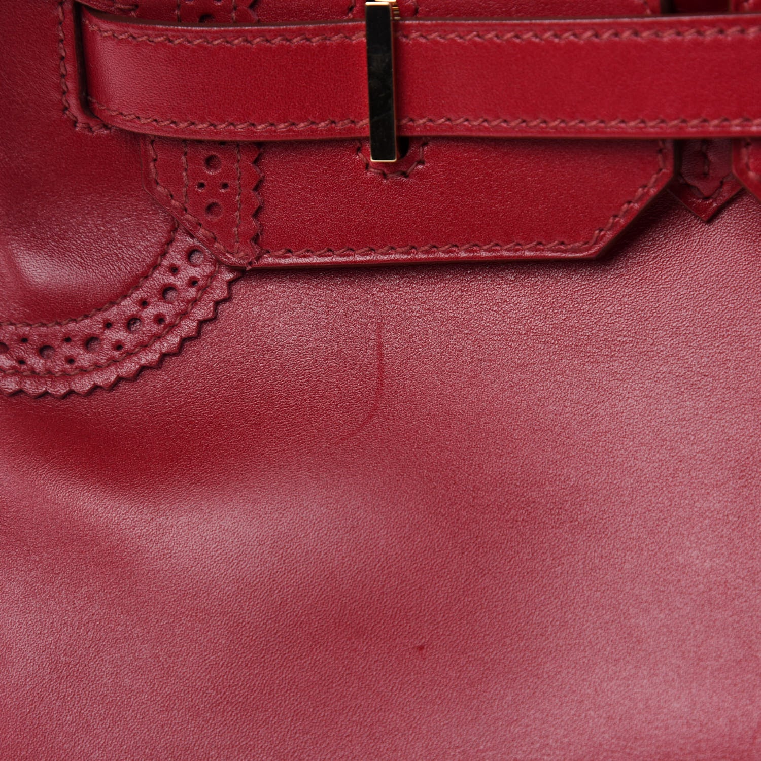 Hermes Tadelakt Ghillies Birkin 35 Rubis 8 of 11
