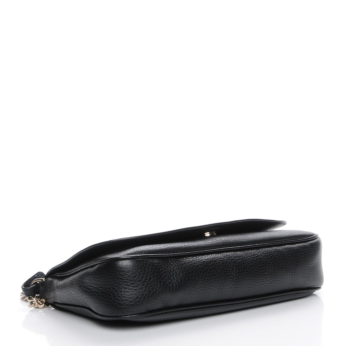 Pebbled Calfskin Medium Soho Flap Crossbody Black