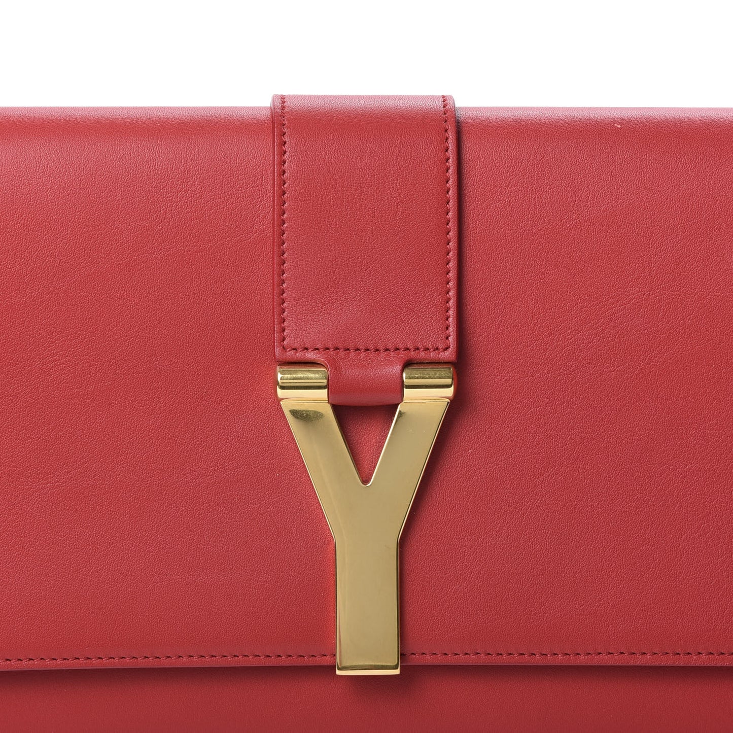 Calfskin Classic Y Ligne Clutch Red