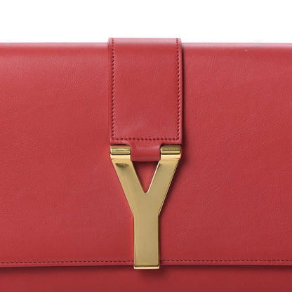 Saint Laurent Calfskin Classic Y Ligne Clutch Red 9 of 9