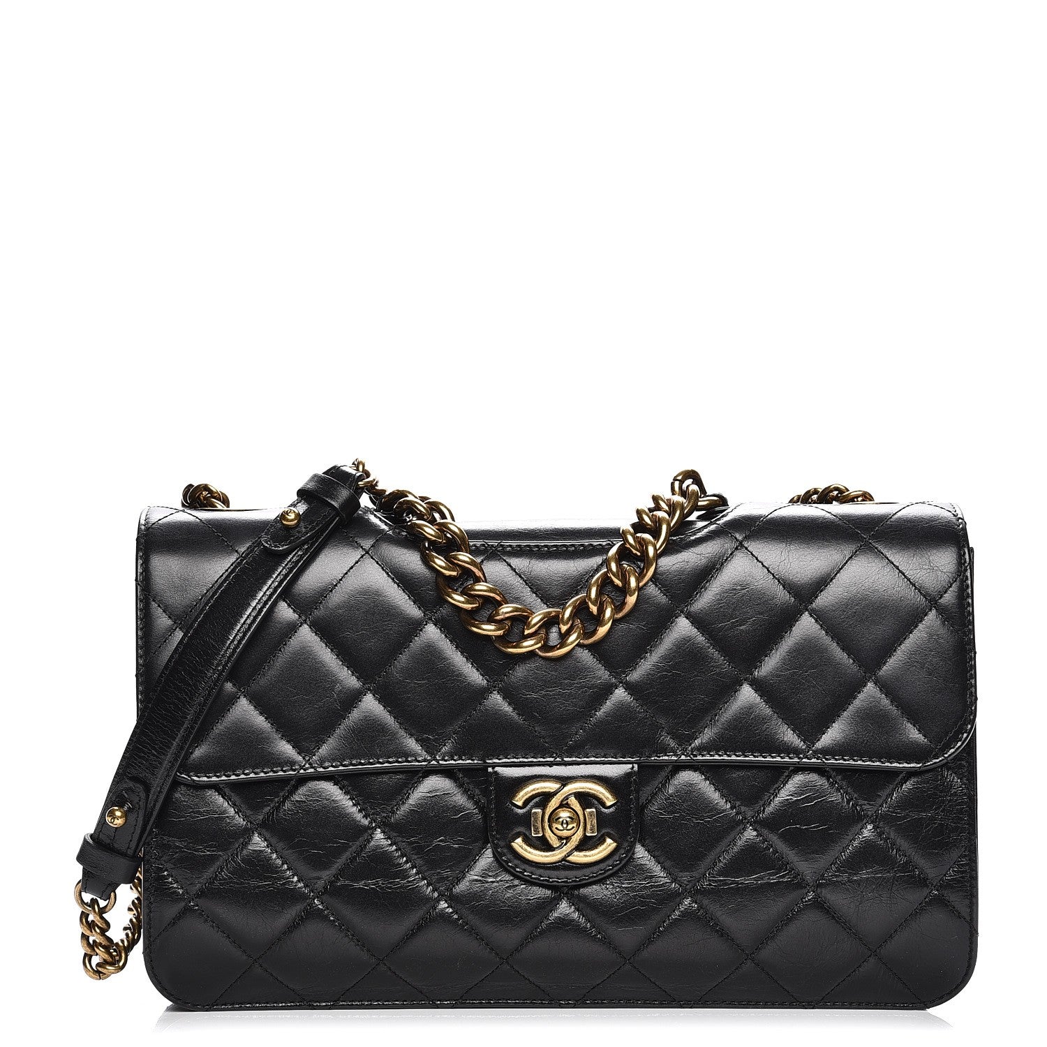 Chanel Calfskin Quilted Large Perfect Edge Flap Black 1 of 8