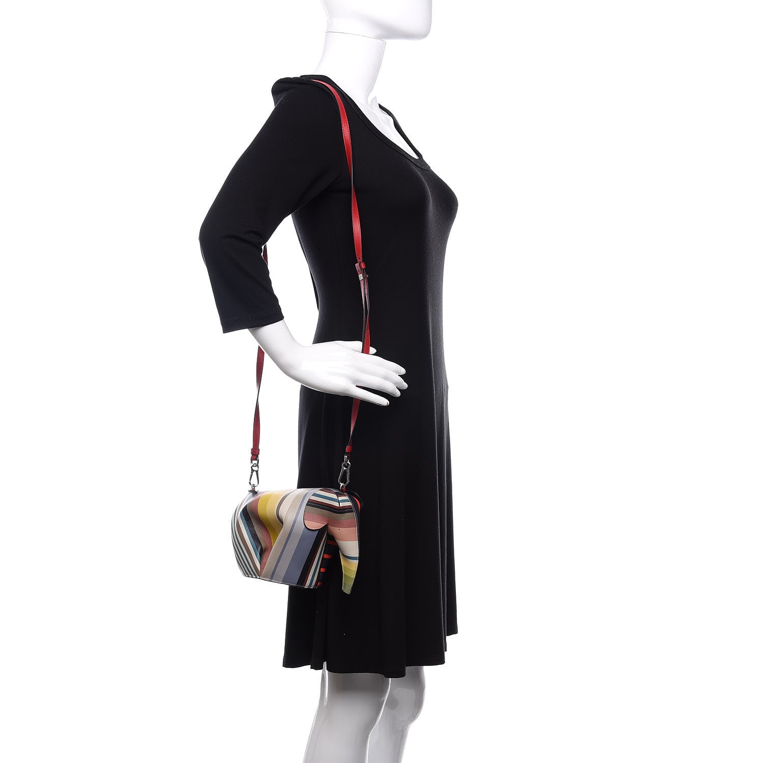 Loewe Calfskin Mini Stripe Elephant Crossbody Bag Multicolor 2 of 10