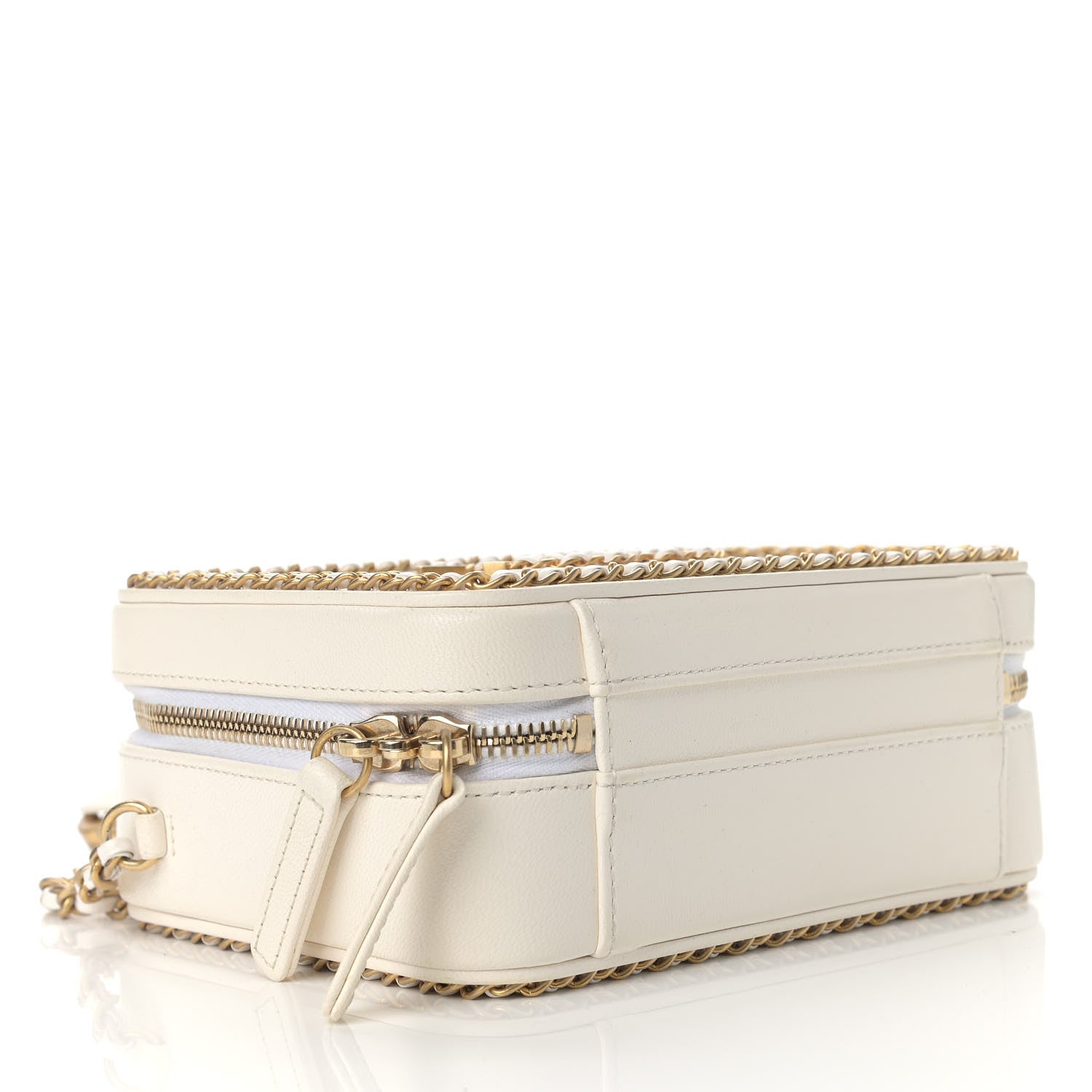 Chanel Goatskin Quilted Small CC Filigree Vanity Case White 4 of 9