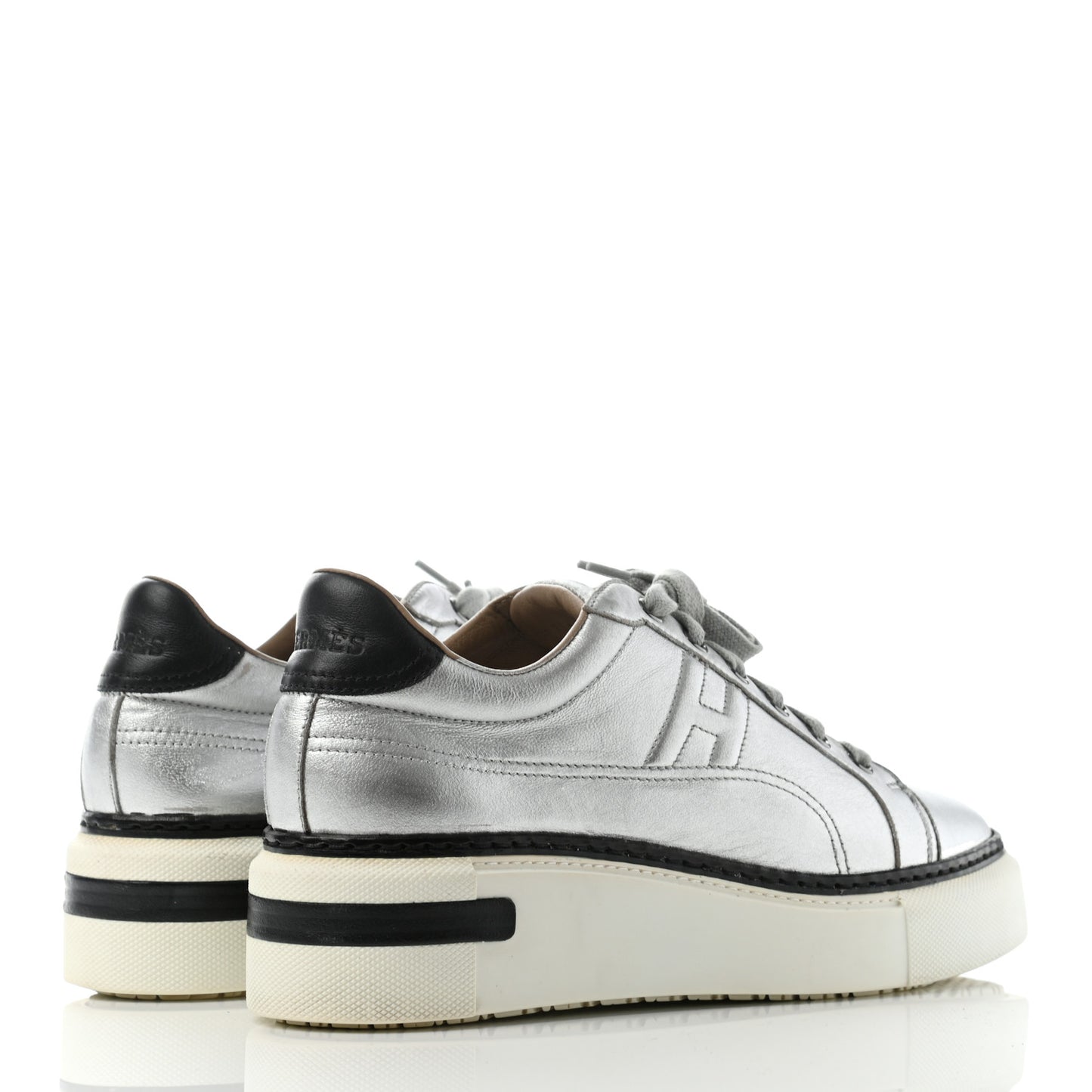 Metallic Womens Polo Sneakers 38 Argente Black