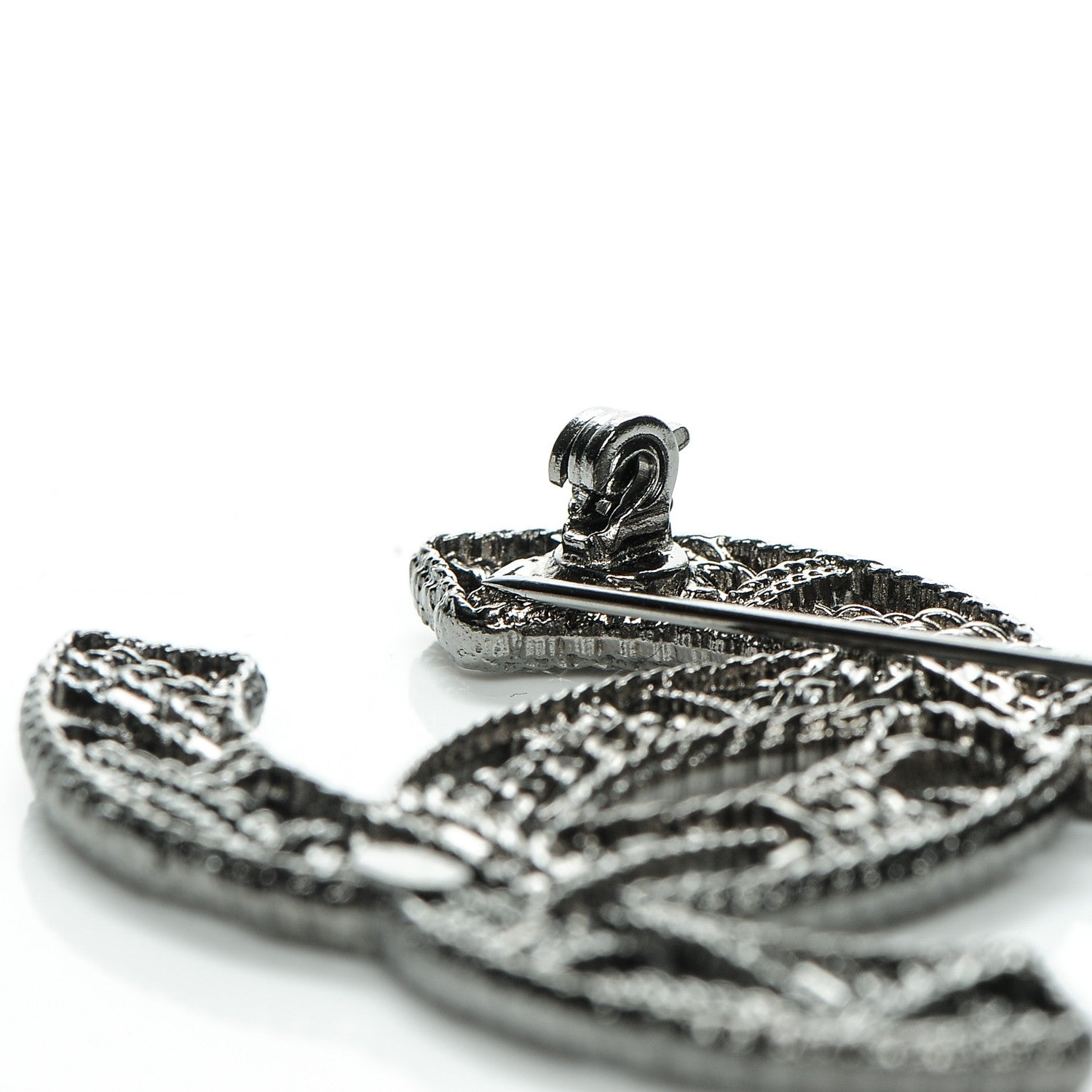 Chanel Ruthenium Chain CC Brooch 4 of 5