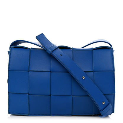Bottega Veneta Lambskin Maxi Intrecciato Cassette Crossbody Bag Cobalt 1 of 14