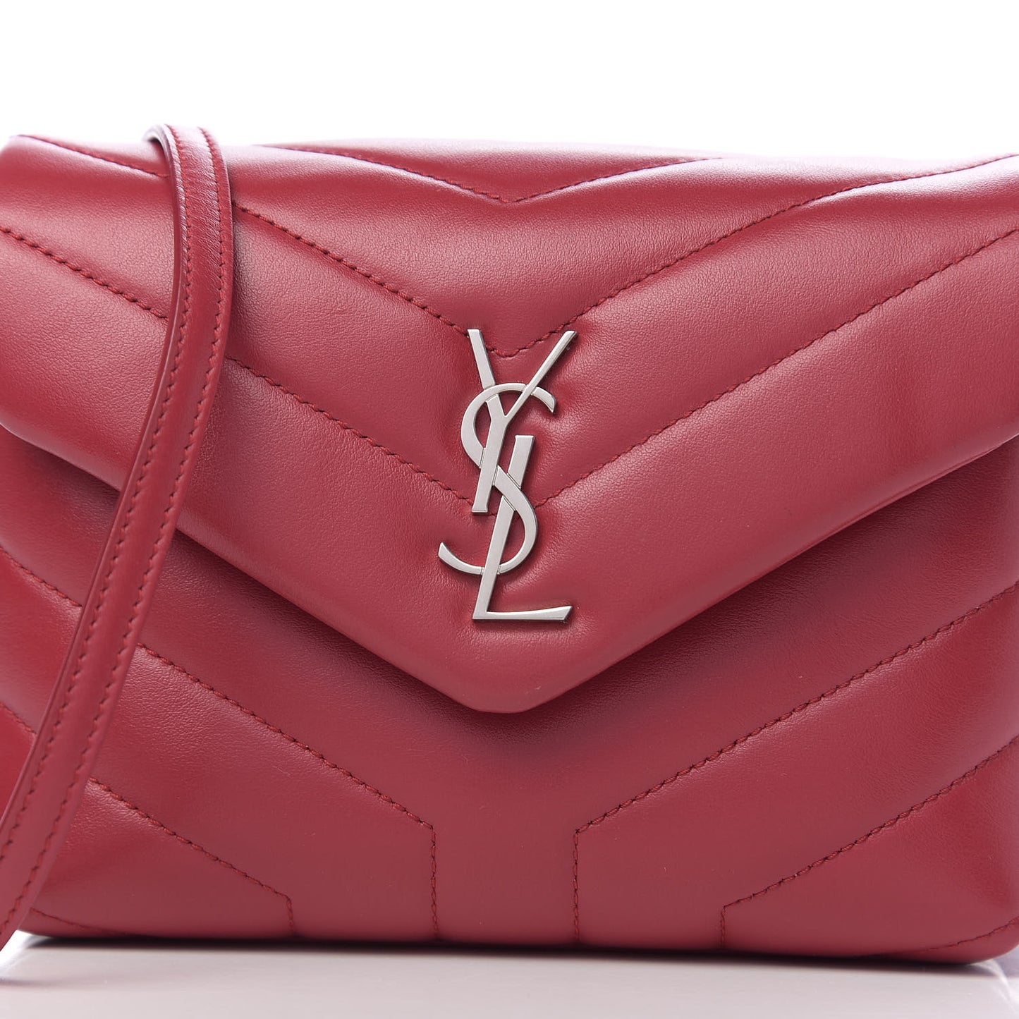 Calfskin Y Quilted Monogram Toy Loulou Crossbody Bag New Lipstick Red