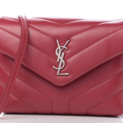 Saint Laurent Calfskin Y Quilted Monogram Toy Loulou Crossbody Bag New Lipstick Red 9 of 9