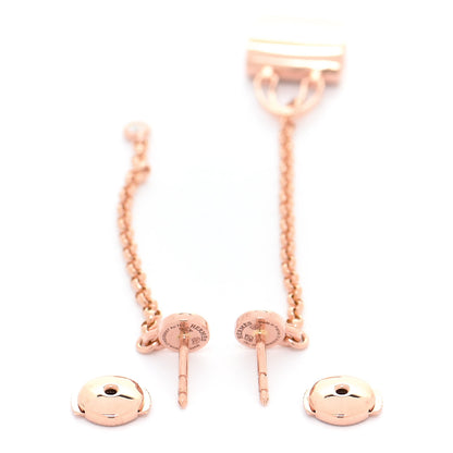 Hermes 18K Rose Gold Diamond Constance Amulettes Drop Earrings 4 of 6