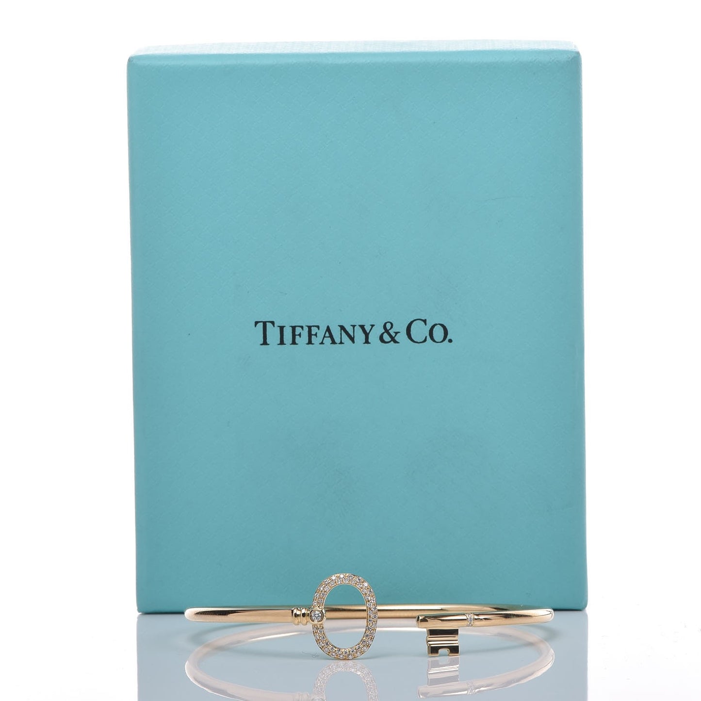 18K Yellow Gold Diamond Keys Wire Bracelet