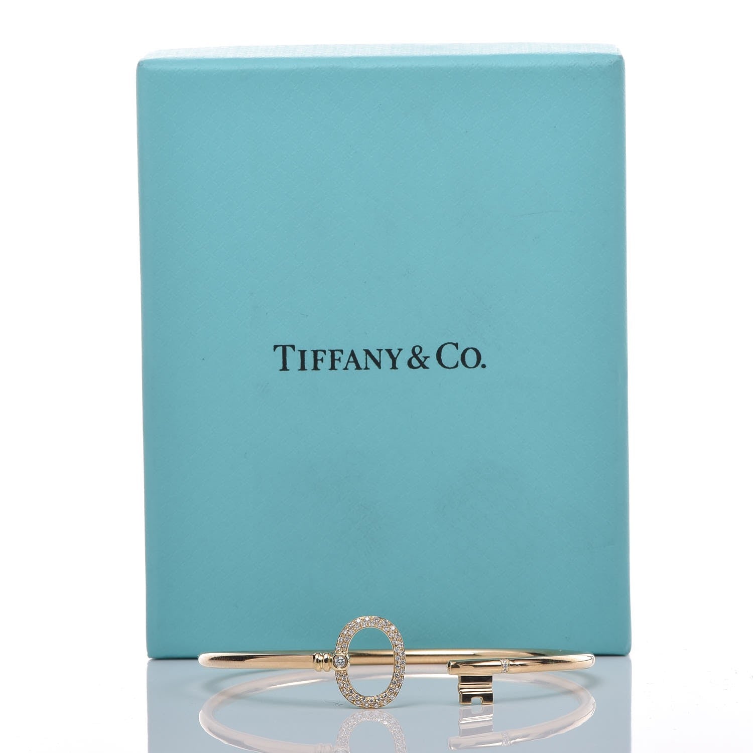 Tiffany 18K Yellow Gold Diamond Keys Wire Bracelet 5 of 5