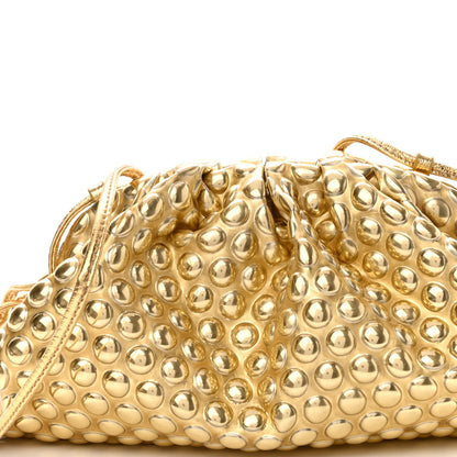 Bottega Veneta Metallic Fabric Bubble Wrap The Mini Pouch Gold 7 of 9