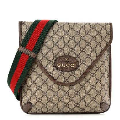 Gucci GG Supreme Monogram Web Medium Neo Vintage Flap Messenger Bag Beige New Acero 1 of 10