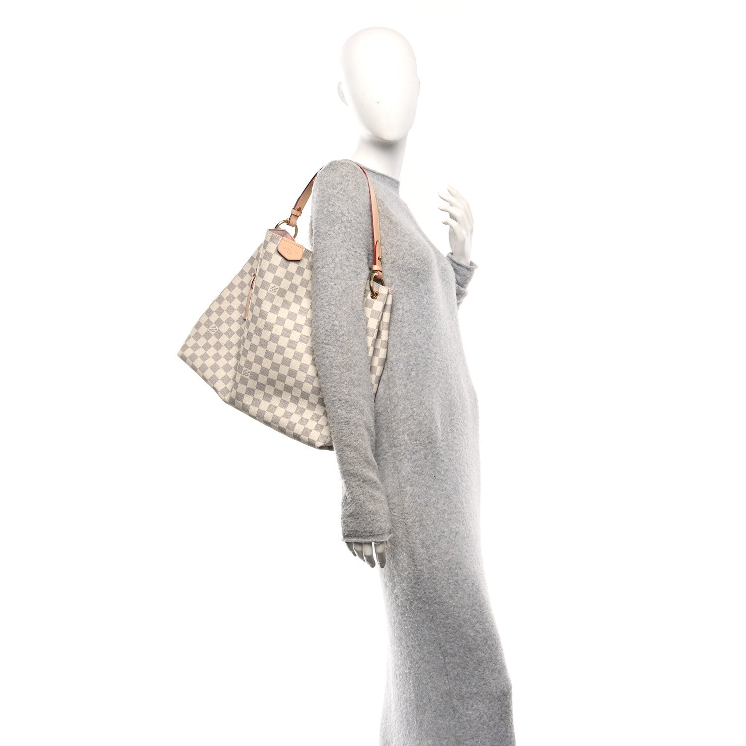 Louis Vuitton Damier Azur Graceful MM Rose Ballerine 2 of 9