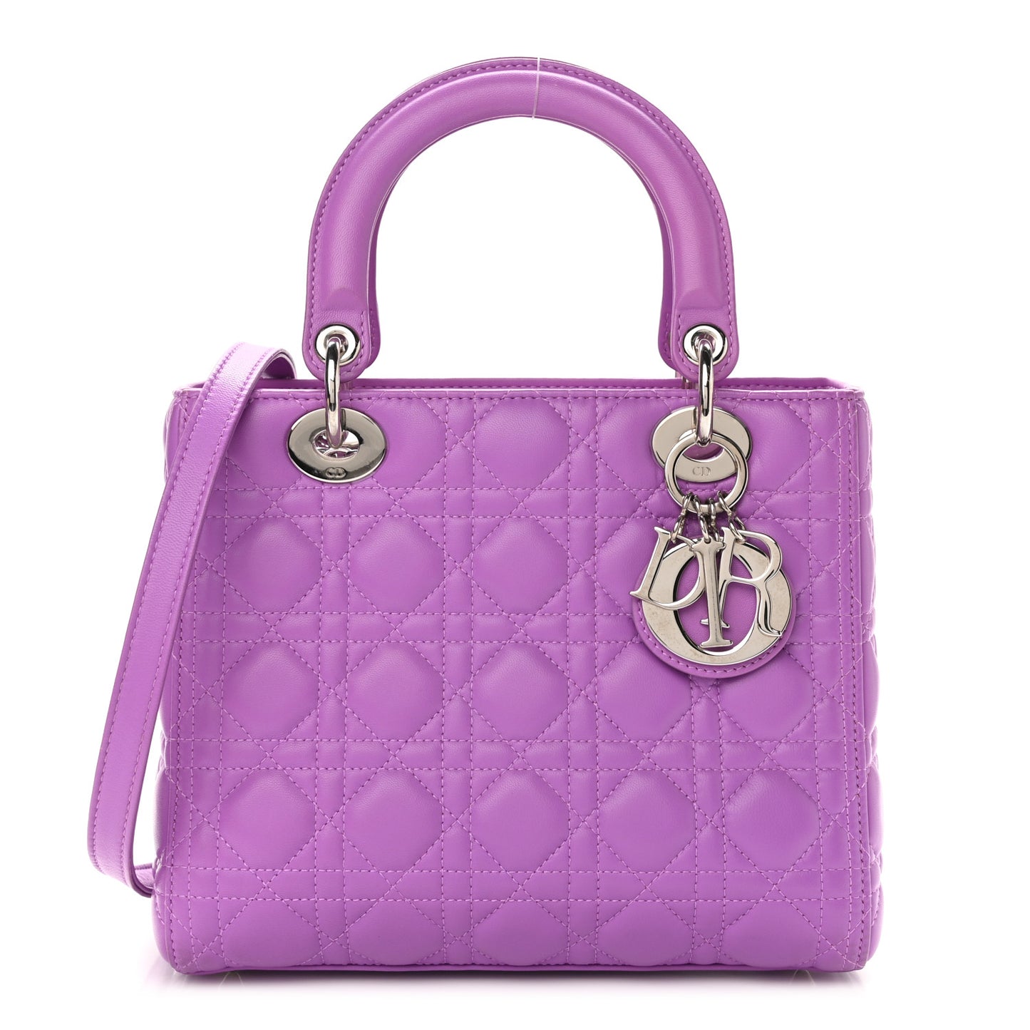 Lambskin Cannage Medium Lady Dior Purple