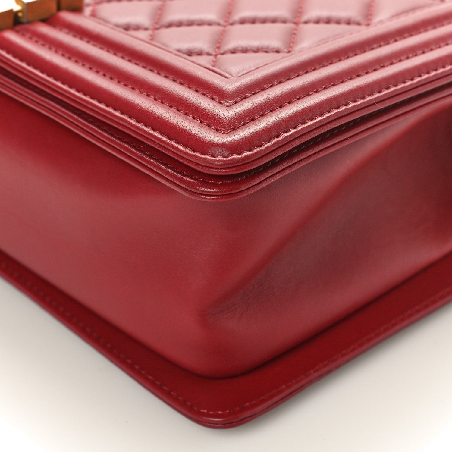 Chanel Lambskin Quilted Medium Boy Flap Dark Red 10 of 10