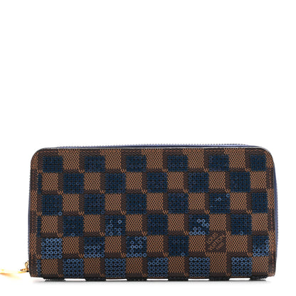 Louis Vuitton Damier Paillettes Zippy Wallet Blue 1 of 9