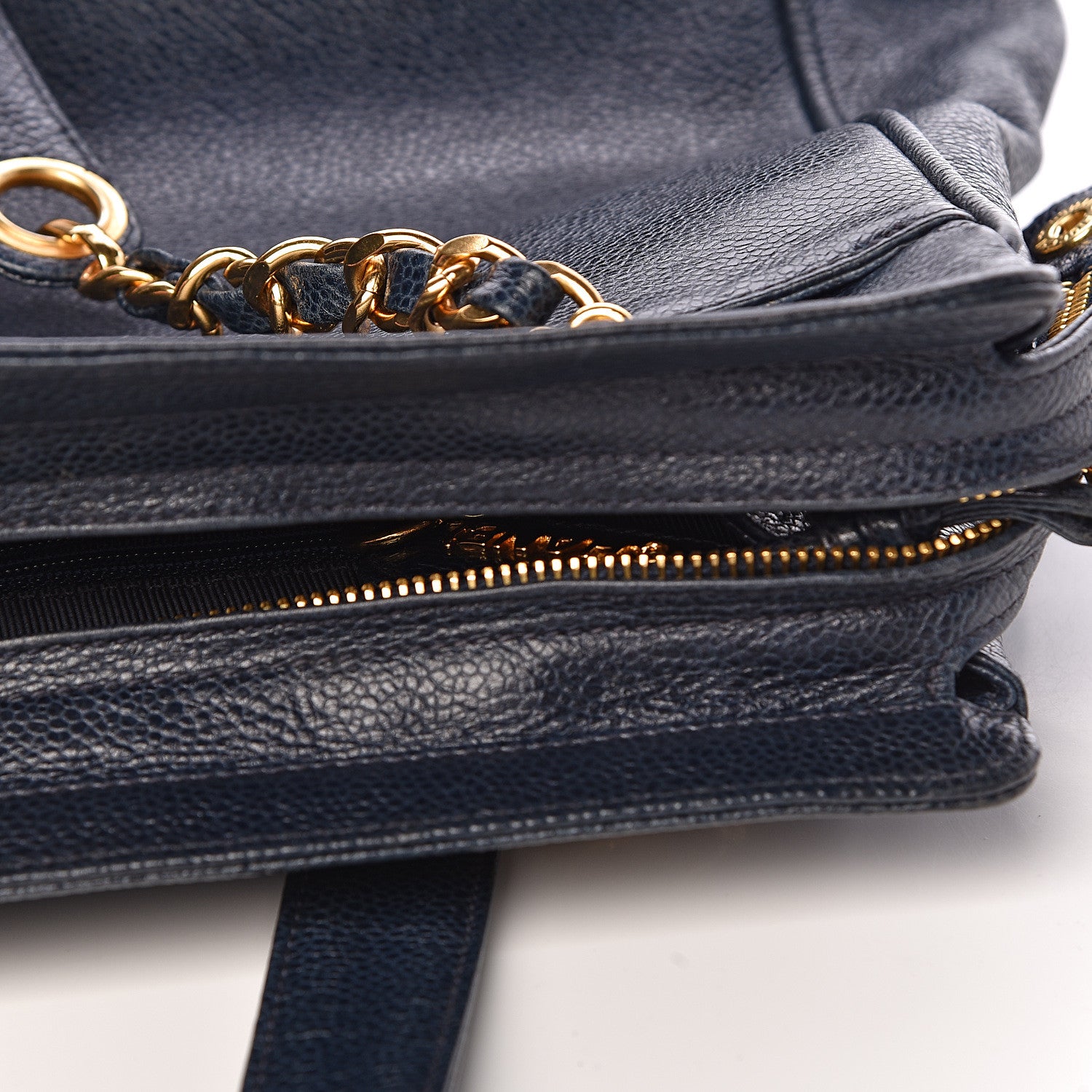 Chanel Caviar CC Shoulder Bag Navy Blue 12 of 15