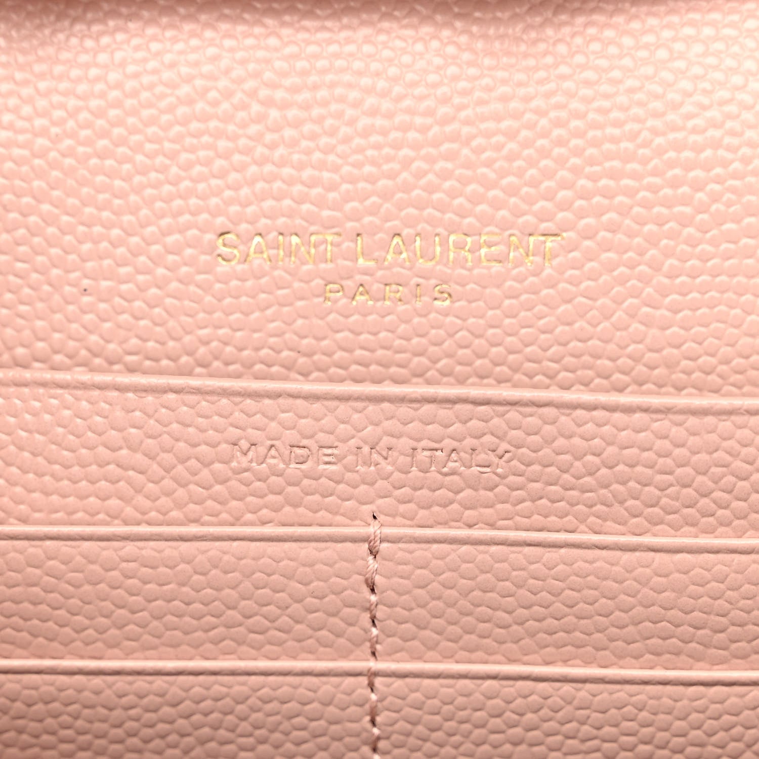Saint Laurent Grain De Poudre Matelasse Chevron Monogram Chain Wallet Pale Pink 7 of 11