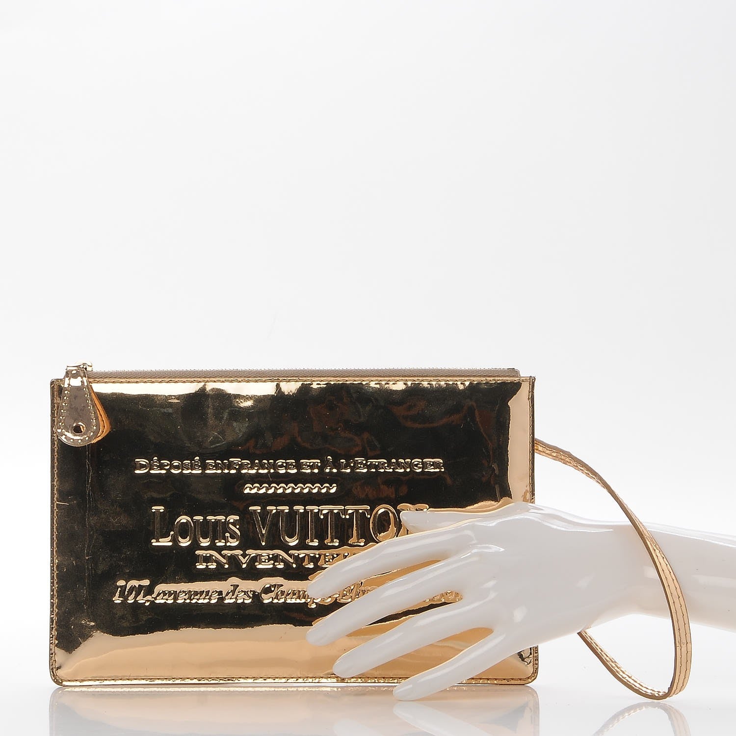 Louis Vuitton Monogram Miroir Inventeur Pochette Plat Dore Gold 2 of 7