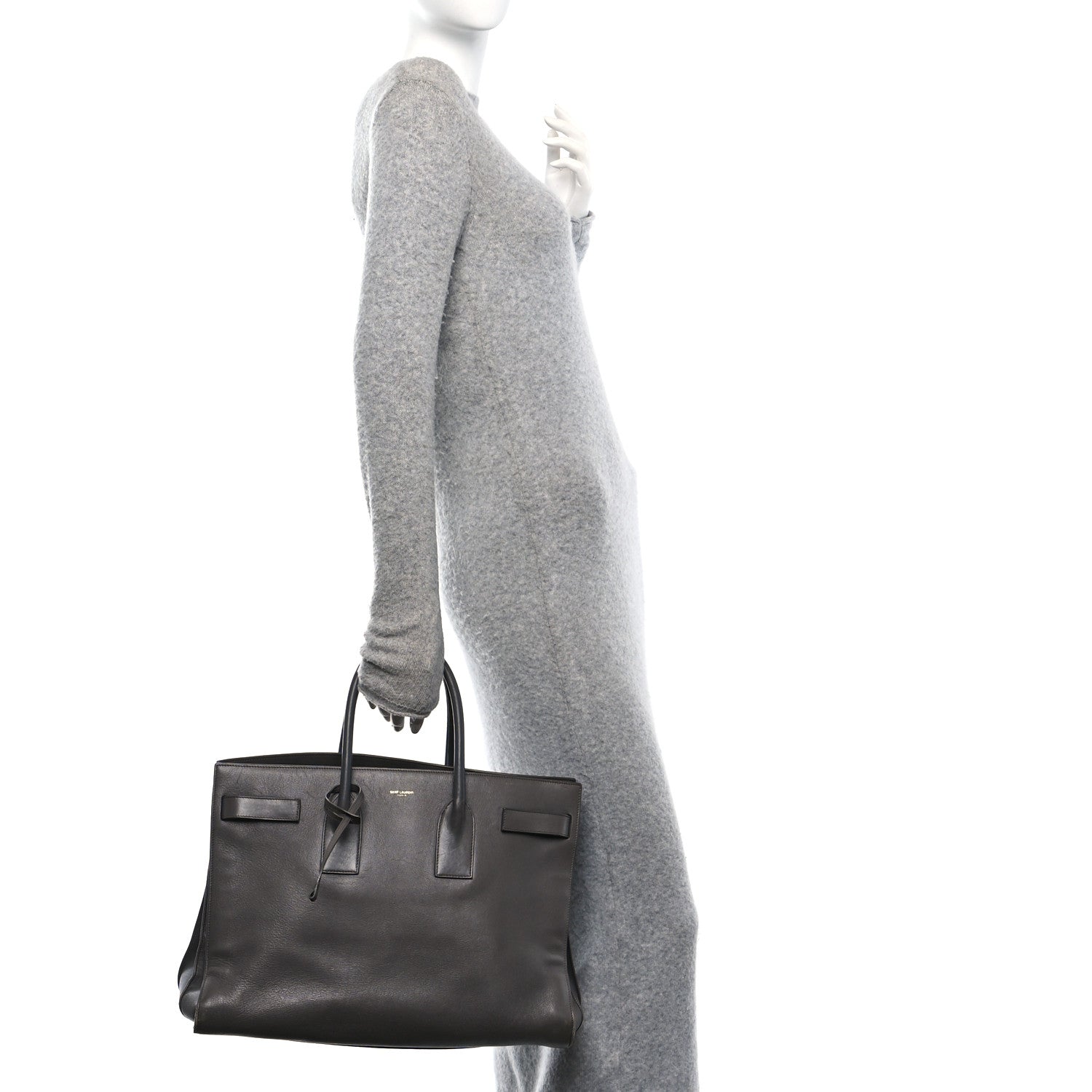 Saint Laurent Calfskin Large Sac de Jour Carryall Grey 2 of 14