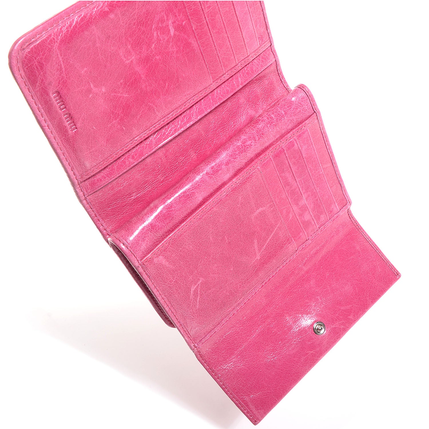 Miu Miu Matelasse Lux Tri-Fold Flap Wallet Peonia 6 of 8