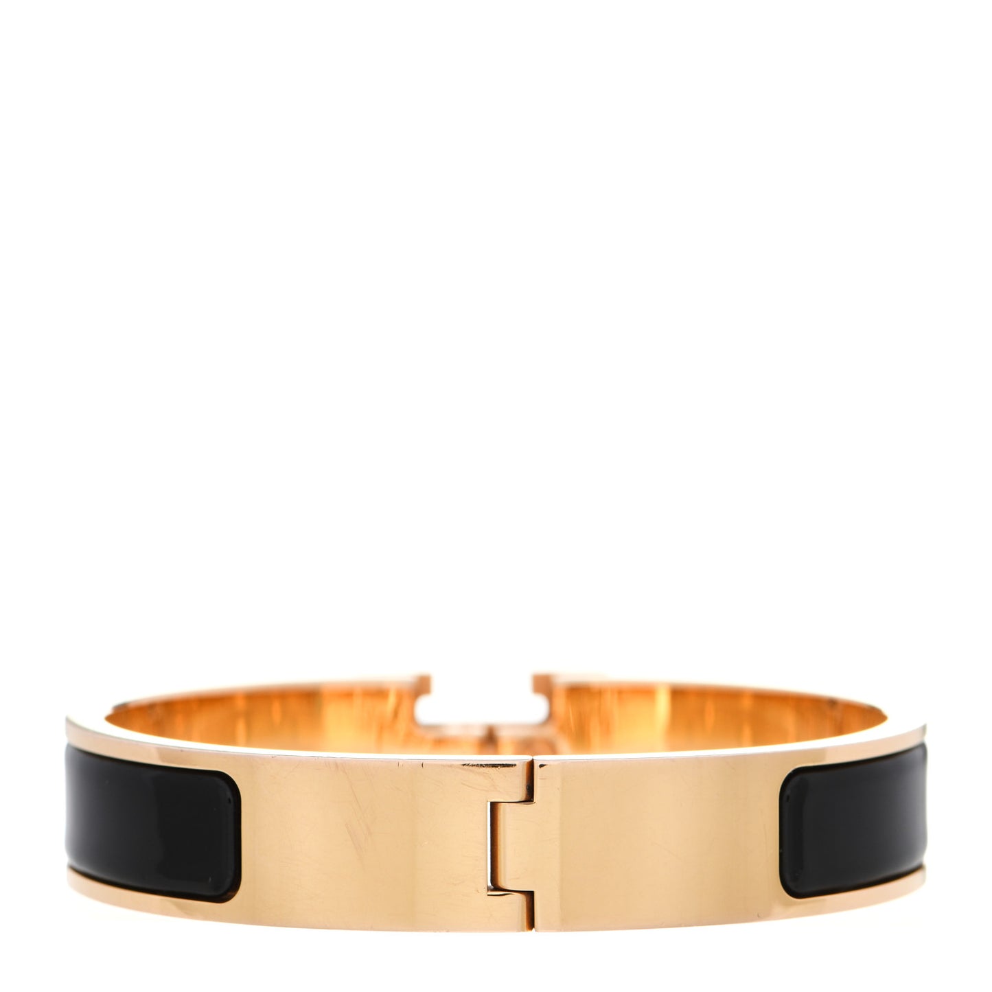 Enamel Narrow Clic Clac H Bracelet PM Black