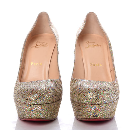 Christian Louboutin Glitter Bibi 140 Pumps 38 Gold 2 of 9